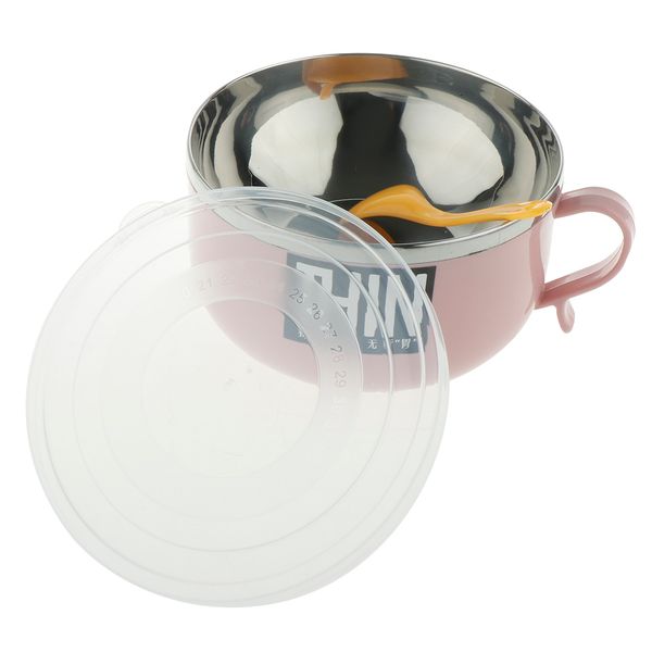 

stainless steel bowl with spoon 900ml instant noodle soup bowl new