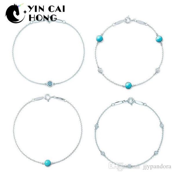 

fahmi charm 925 sterling silver charm original minimalist fashion women's bracelet shine zircon retro ladies bracelet gift tif wholesal, Golden;silver