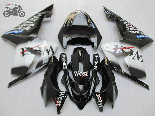 

custom motorcycle fairings kit for kawasaki ninja 2004 2005 zx 10r abs plastic black west chinese fairing kit 04 05 zx10r