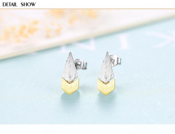 

new s925 sterling silver simple earrings creative drop earrings lb18, Golden;silver