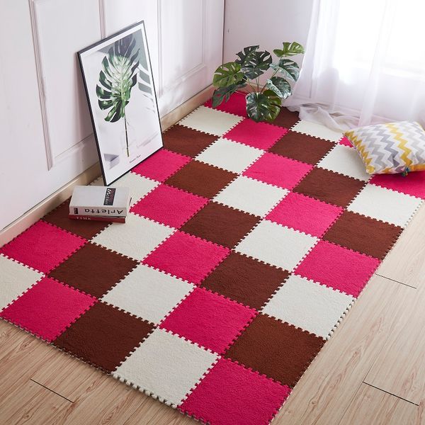 

10pcs 30*30cm hipping living room bedroom children kids soft carpet magic patchwork jigsaw splice heads climbing baby mat