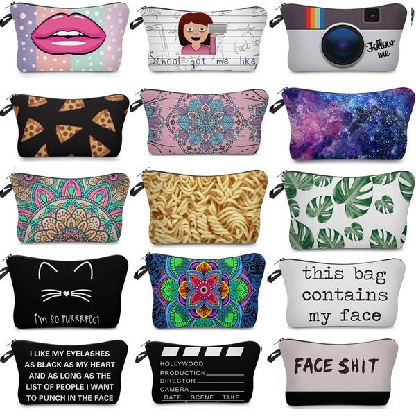

multi-function toiletry bag makeup bags for lip emoji letter skull printed cosmetic bags grocery storage bags 74 designer an2321