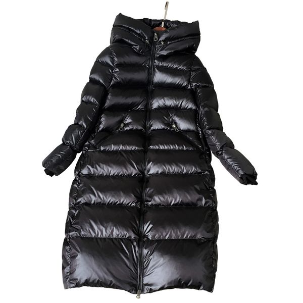 

90% white duck down jacket women thick long winter coat women hooded korean female puffer jacket doudoune femme, Black