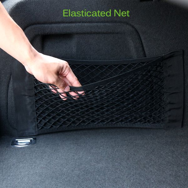 

50cm x 25cm car auto seat back storage mesh net bag car magic sticking holder pocket trunk organizer net storage bag