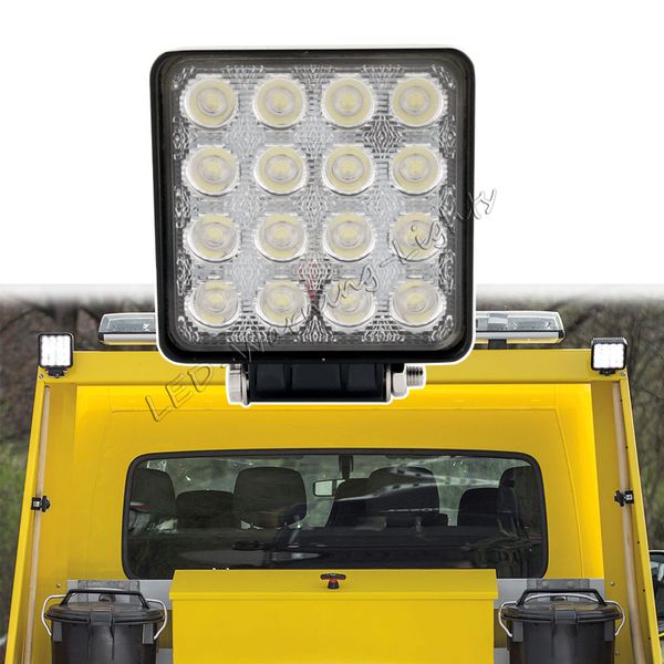 

20шт 48 вт led свет работы 16led вождения фары пятно наводнения dc10-60v для 4x4 offroad atv utv фермы сельского хозяйства трактор грузовик