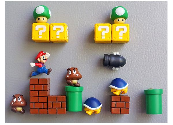 

3D Super Mario Bros магниты на холодильник Холодильник Магнит сообщение наклейка взрослы