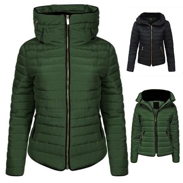 

jaycosin women winter jacket warm thicken female womens coat jacket long hooded outwear feminino womens coat 19august24, Tan;black