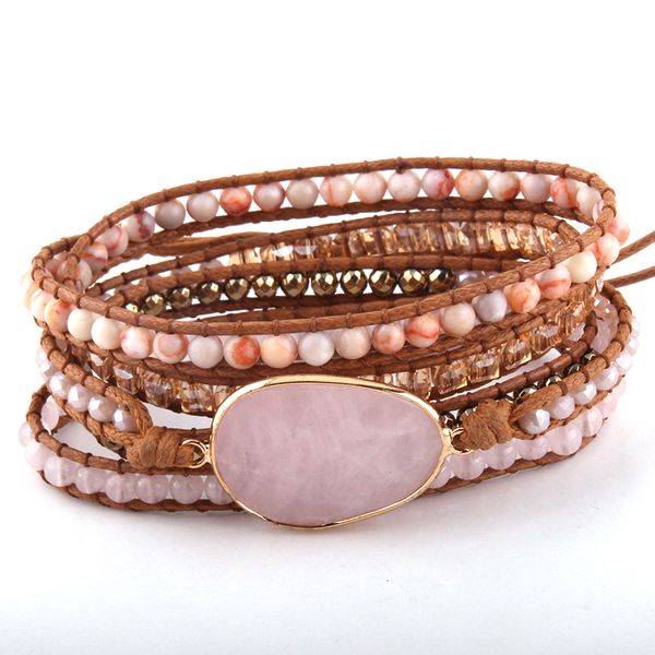 

fashion beaded jewelry handmade mixed natural stones/crystal and stone charm 5 strands wrap bracelets dropshipping, Golden;silver