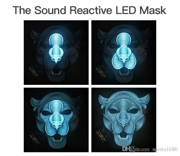 

festival skull masks skeleton magic bicycle ski skull half face mask ghost scarf multi use neck cycling mask luminous face sound controlled, Black