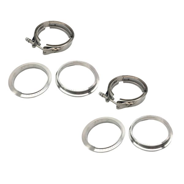 

2 наборы 2.75inch 7cm v диапазона зажим turbo downpipe нержавеющая сталь мужской фланцевые