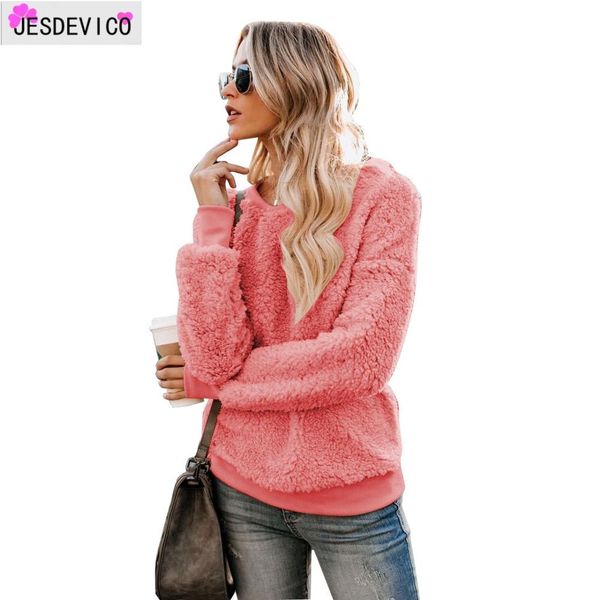 

new knitted fluffy plush women's keep warm coat sweater long sleeve female round neck pullover 2019 autumn winter loose jumpers, White;black