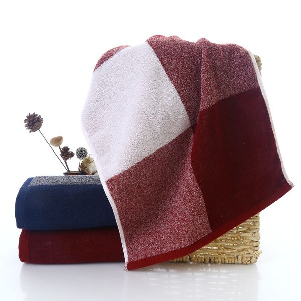 

32s cotton thicken plaid soft face towel 34x74cm l gift