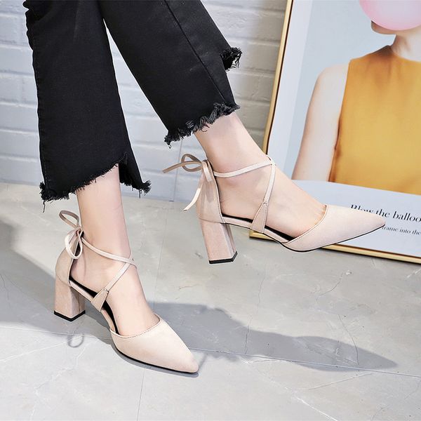 

2020 sandals breathable shoes women pumps high heel wedding new female fashion office shoes women fashion shoes u14-90, Black