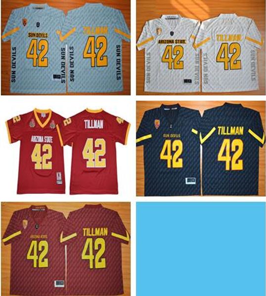 

mens ncaa arizona state sun devils pat tillman college football jersey stitched 42 pat tillman 90 will sutton asu sun devils jerseys, Black