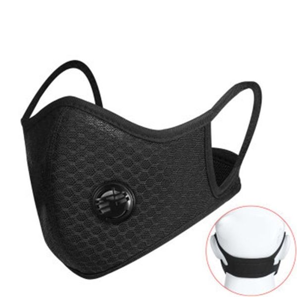 

dhl ship face 3 layer breathable pm2.5 cycle cap mask activated protective mouth qa4qei, Black