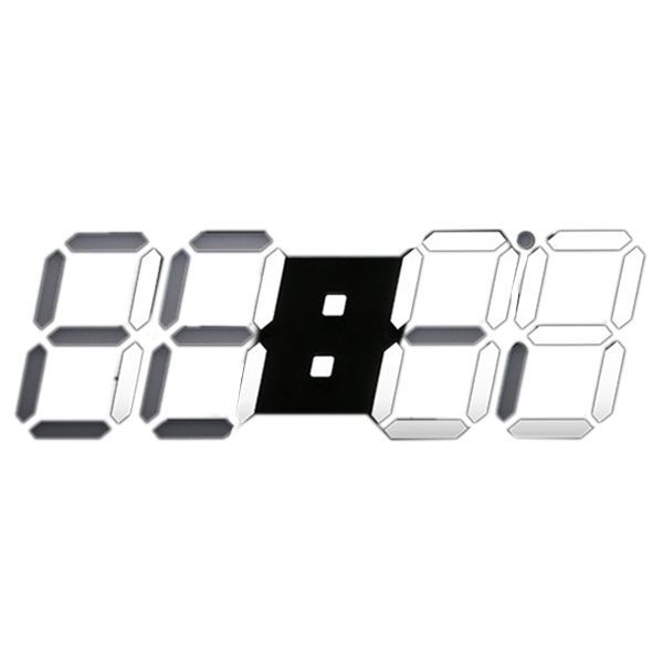 

large modern design digital led skeleton wall clock timer 24/12 3d,black