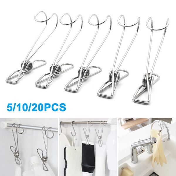 

stainless steel clothes pegs multifunctional durable metal clips for clothing blanket fq-ing