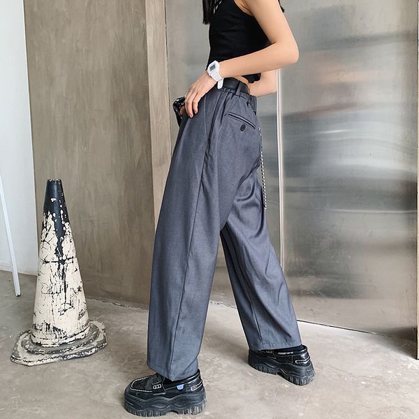 

nice summer korean version of the couple tide vogue fit straight large size casual loose trousers, Black