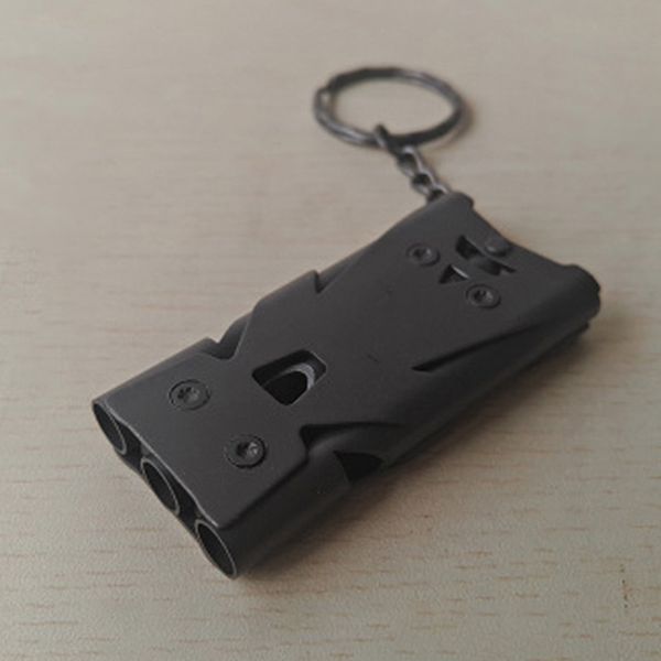 

camping pet training portable anti rust three tube metal referee sports whistle high decibel practical sounder outdoor survival