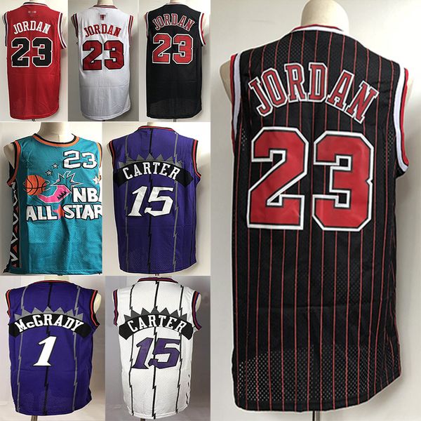 

Ncaa 23 michael mj jer ey north carolina college vince 15 carter jer ey tracy 1 mcgrady jer ey titched ba ketball jer ey throwback, Black
