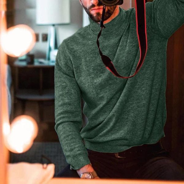 

2020 fashion sweater men casual solid color long sleeve turtle neck warm knit shirt pullover sweater high quality, White;black