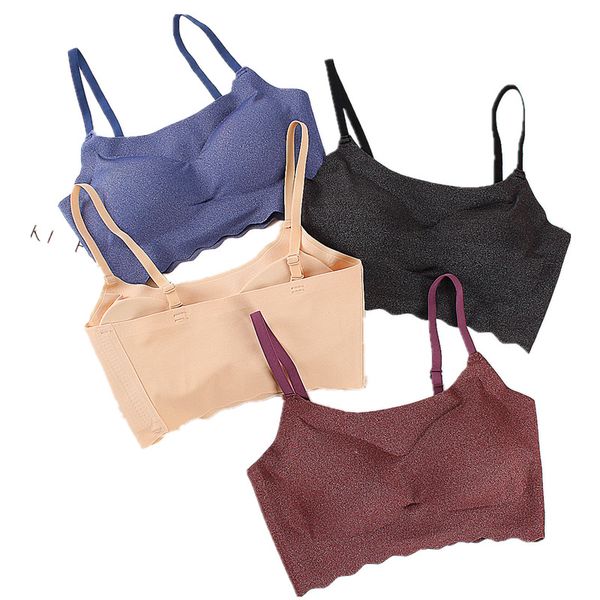 

japan premier seamless bra vest style small wave push-up comfortable yoga wireless sports womens underwear /30, White;black