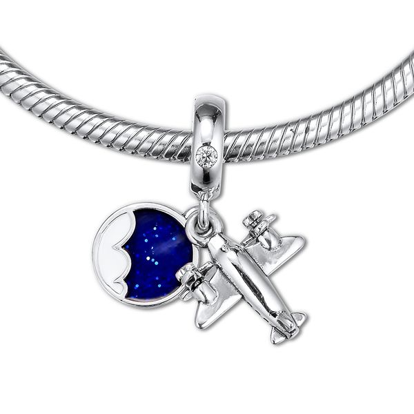 

2019 original real 925 sterling silver jewelry propeller plane danglel charm beads fits european pandora bracelets necklace for women making, Bronze;silver