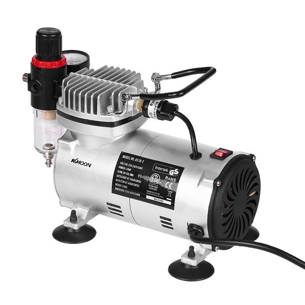 

kkmoon power tools spraying spray mini air compressor professional gravity feed dual-action airbrush piston air compressor