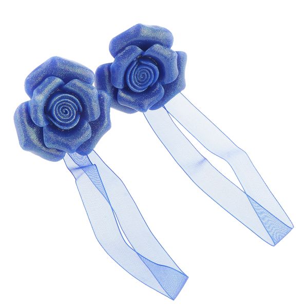 

pair of rose magnetic window curtain tiebacks strap rope holder holdback