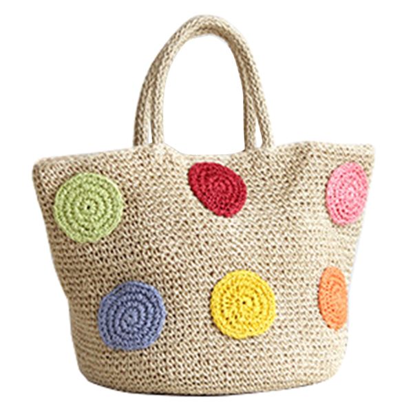 

new portable straw bag fashion large capacity woven shoulder bags single beach bag female big handbag beige