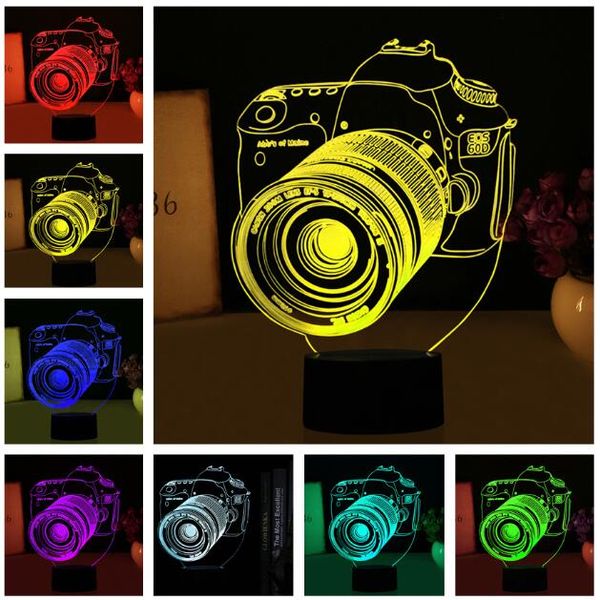 Grosshandel Neue 3d Luxus Coole Kamera 7 Farbwechsel Usb Led Lampe Kinder Schlafen Nachtlicht Party Cafe Mall Kind Schlafzimmer Zimmer Decor Fotografen Geschenke Von Sozyluo 5 34 Auf De Dhgate Com Dhgate