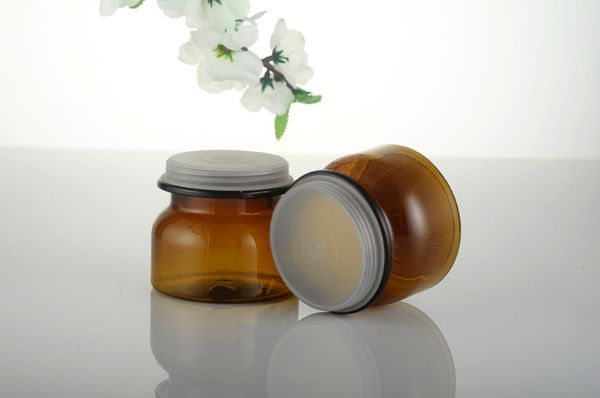 

30pcs/lot 60ml empty amber plastic jar,mask bath salt cosmetic jar pet botttle