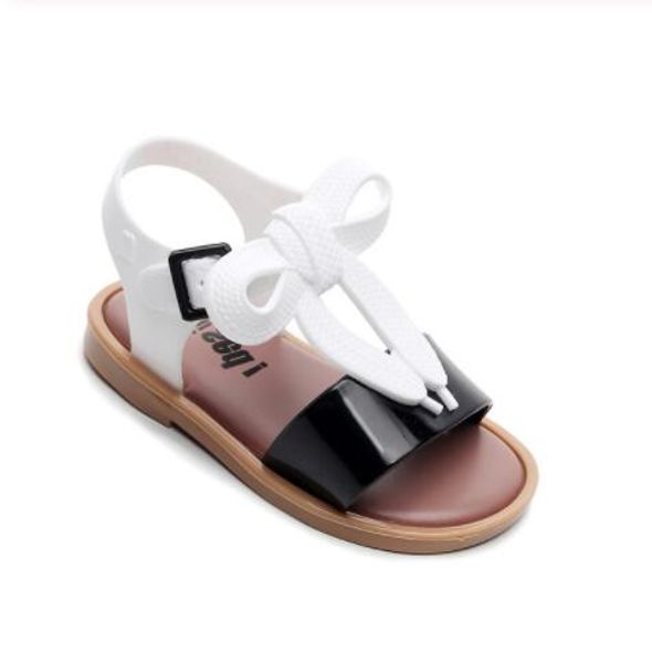 

мини melissa микки лук обувь 2019 новых летних девушки jelly обувь девушка покрытие детского пляж сандалия малыши сандалия принцесса, Black;red