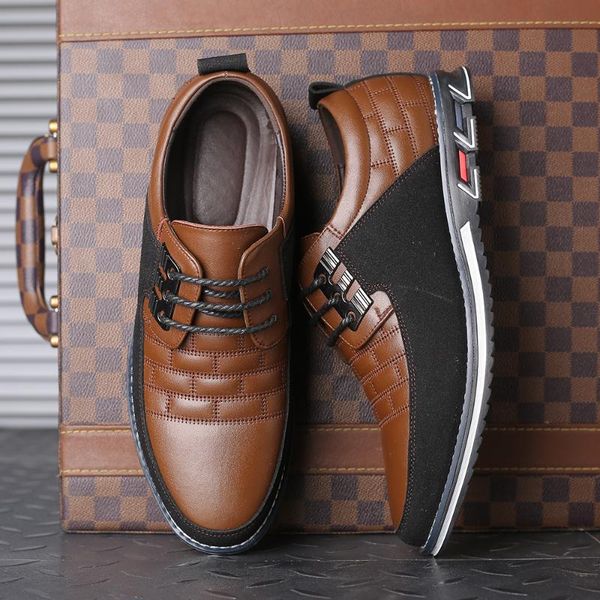 

mens walking shoes autumn genuine leather breathable male sneakers lace-up oxfords dress business formal wedding party big size