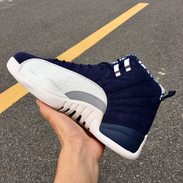 

12 xii international flight men basketball shoes blue sneakers sports outdoor trainers carbon fiber with box size 8-13