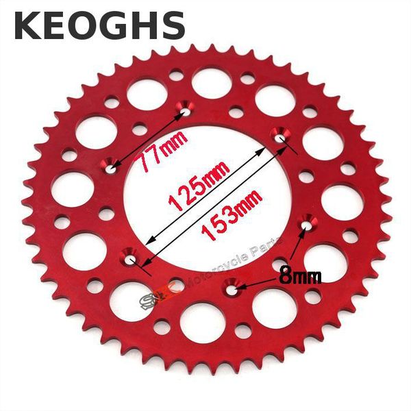 

keoghs dirt bike chain sprocket 7075 cnc aluminum 49t/52t/53t light weight for motocross modify