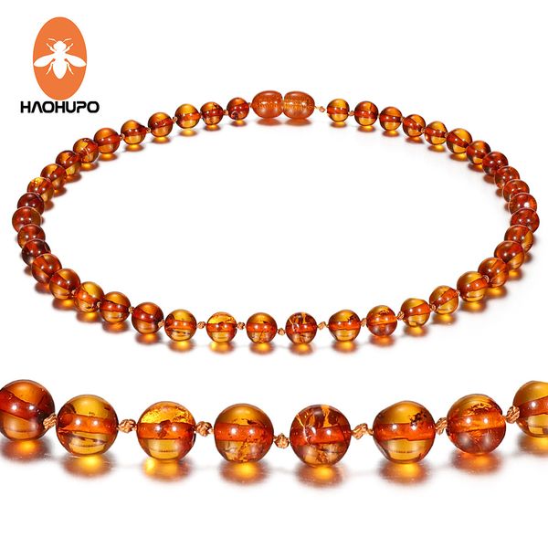 

hao hu po 100% genuine amber 6 style polished amber necklace for baby gifts handmade baltic natural jewelry, Silver