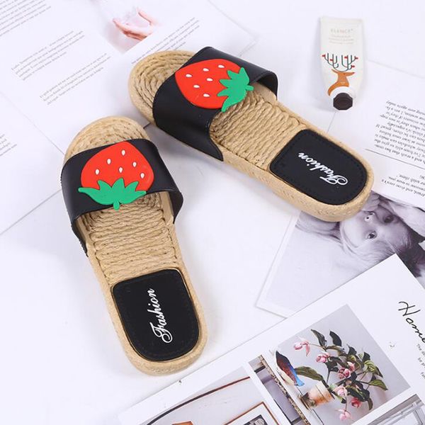 

slippers women summer new fruit badslippers indoor slippers zapatillas de mujer kapcie flip flops bathroom home house c c16, Black