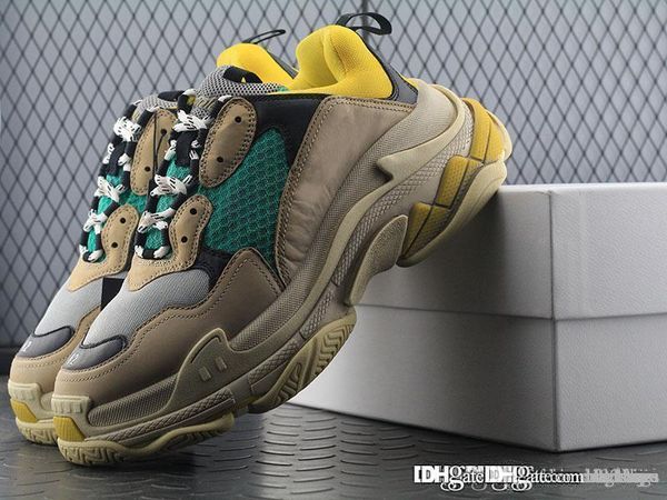 

no.2balenciag20 triple s trainer sneaker in yellow/green beige green yellow trainers with original box