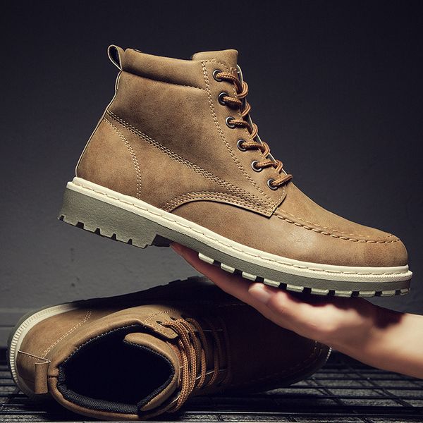 

designer-young men boots fashion street male footwear single ankle boots ka1688, Black
