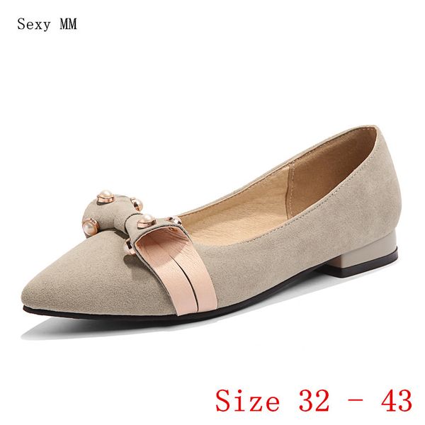 

slip on shoes loafers girl ballet flats women flat shoes soft comfortable woman plus size 32 33 - 40 41 42 43, Black