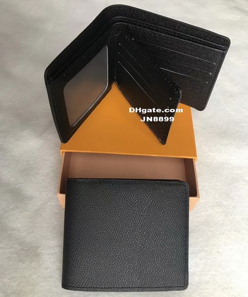 Venda imperdível Drop Shipping Dobra de alta qualidade padrão xadrez carteira feminina bolsa masculina high-end luxo carteira de designer com caixa