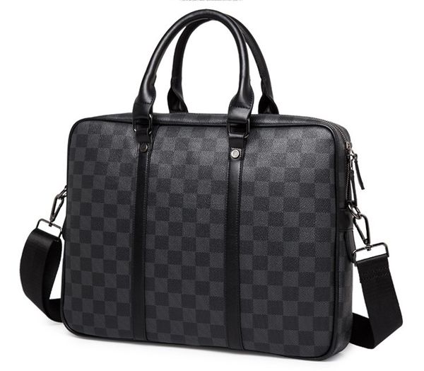 

new designer shoulder briefcase black leather women designer handbag business men lapmessenger bag
