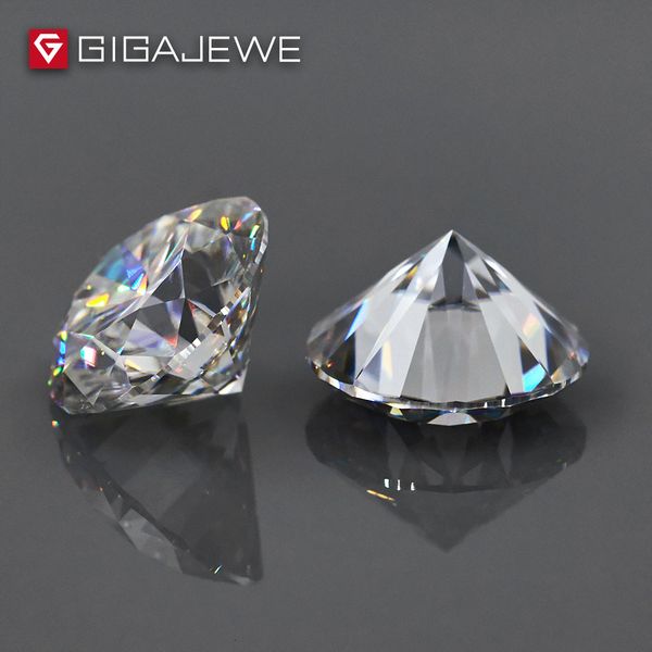 

gigajewe d vvs1 0.8ct 6mm round excellent cut moissanite loose diamond test passed lab gem for jewelry making girlfriend gift cj191210, Golden;silver