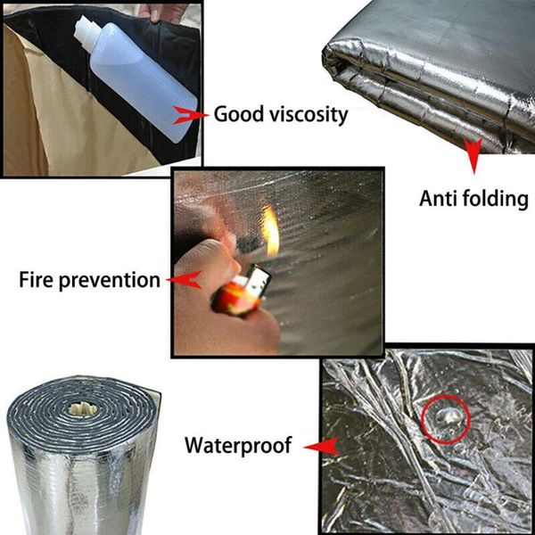 

10mm car truck firewall heat sound deadener insulation mat noise insulation wool car heat sound thermal proofing pad 50*200cm