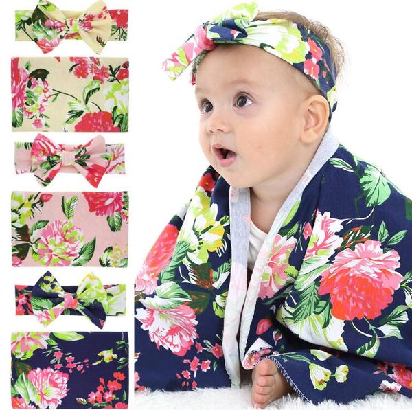 

europe baby florals swaddle wrap blanket wraps blankets nursery bedding towelling baby infant wrapped cloth with headband 14707