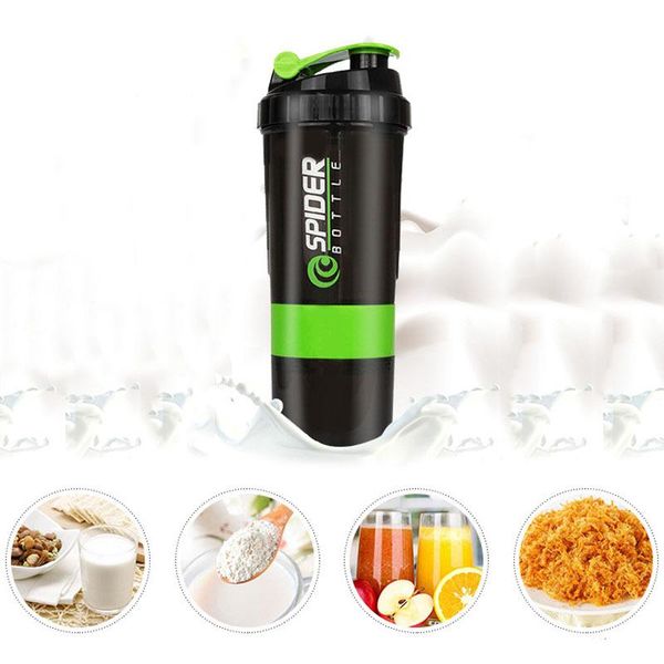 

sports workout fitness gym training bottles 500ml protein shaker blender mixer cup 3 layers shaker water bottle container bh1349 tqq