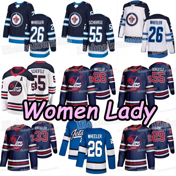 

womens lady 26 blake wheeler winnipeg jets 2019 heritage classic patrik laine dustin byfuglien mark scheifele hellebuyck morrissey jersey, Black;red