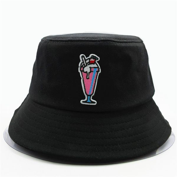 

the new style drink embroidery bucket hat fisherman hat outdoor travel sun cap hats for child men and women 114