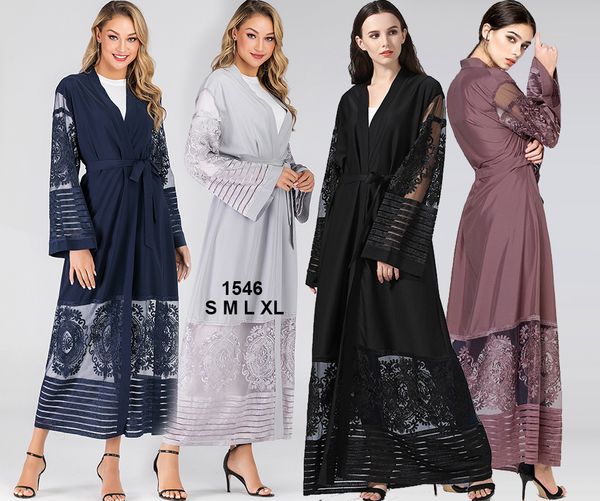 19 New Fashion Women Dress Floor Length Cardigans Spring Autumn Wear Women S Embroidery Mesh Cardigan Robe Dresses Ladies Casual Clothes Green Dresses